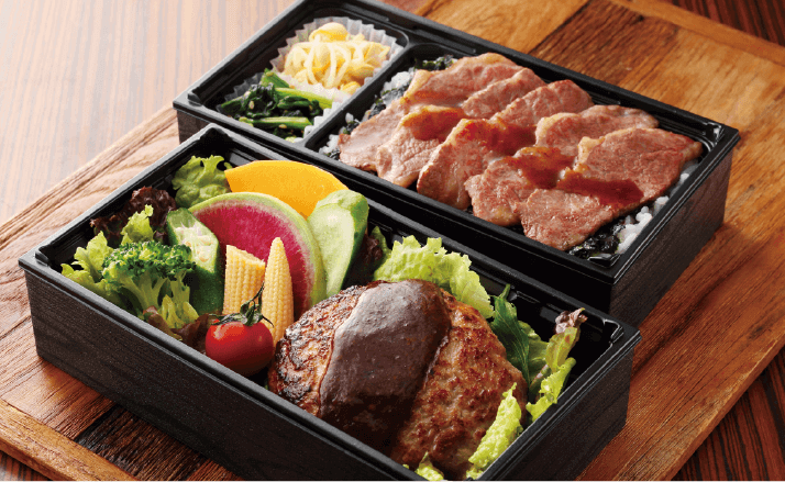格之進 ハンバーグ&黒毛和牛特上焼肉弁当 デミグラスソース